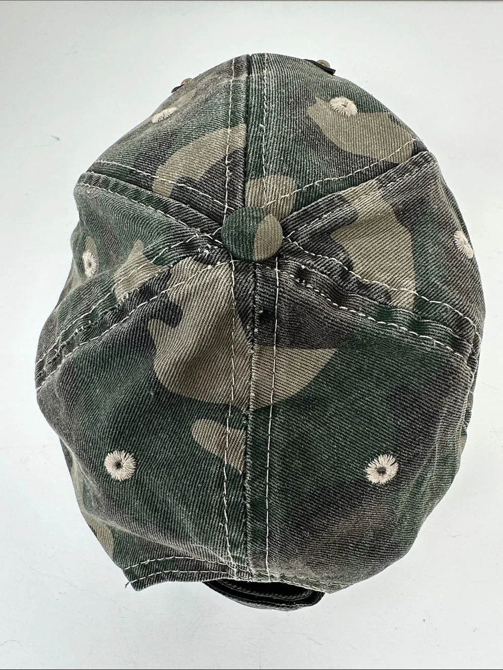 Luxury Inspired Upcycled Camo Baseball Hat One Size Adjustable Velcro Closure - Picture 3 of 10
